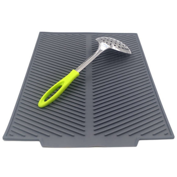 Silicone Drain Pad Kitchen Multifunctional Thermal Insulation Drying Pad(Grey)