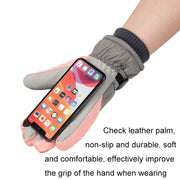 1 Pair Winter Fleece Thickened Warm And Windproof Outdoor Riding Motorcycle Gloves, Size: Free Code(Pink + Blue)