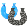 U-shaped PVC Hot Compress Shoulder And Neck Explosion-proof Water Injection Hot Water Bag(Blue + Green Snowflake Knitted) - Hot Water Bags by PMC TechLife | Online Shopping South Africa | PMC TechLife | Buy Now Pay Later Mobicred