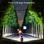 COB Floodlight Headlights Glare Night Fishing Headlamp, Style: With White/Red Tail Light (Black)