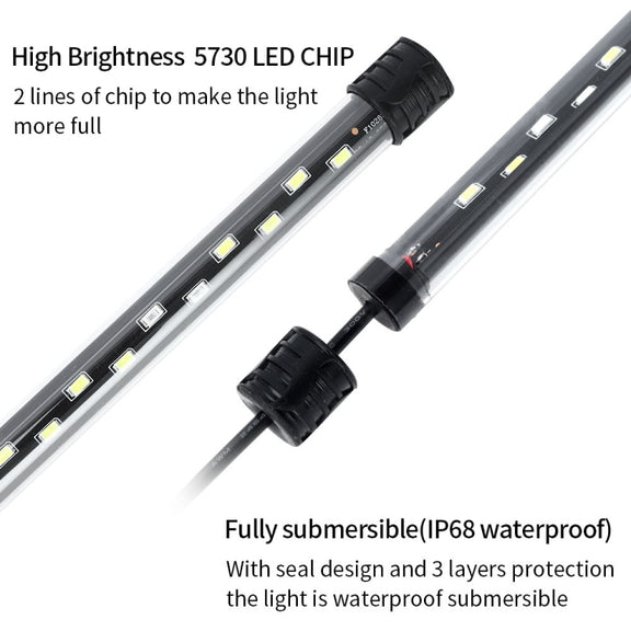 Q60BW  Blue+White Light 90-260V Aquarium Diving Light LED Fish Tank Light(US Plug)