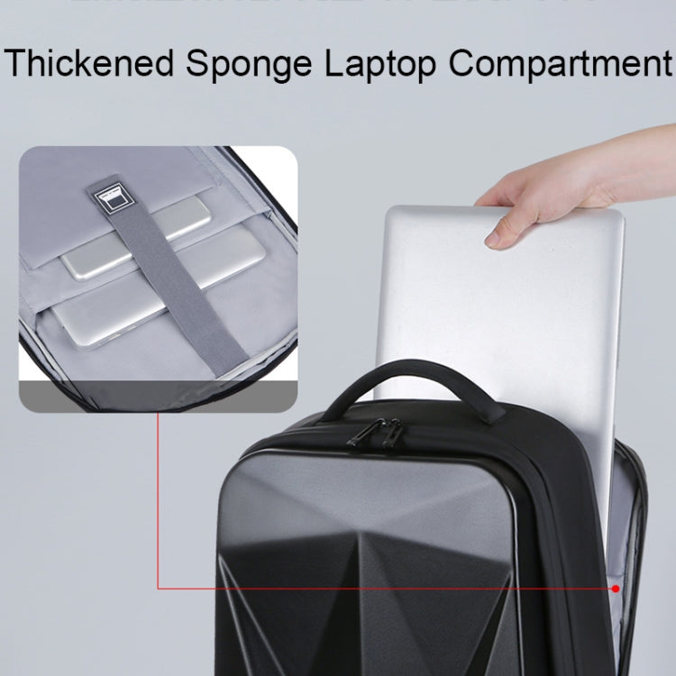 160 Large Capacity ABS Water-resistant Laptop Backpack with USB Charging Port(Light Grey)