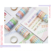 60 Rolls 1.5cm x 2m Small Fresh Lattice Salt Series Hand Account Tape Set