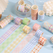 60 Rolls 1.5cm x 2m Small Fresh Lattice Salt Series Hand Account Tape Set