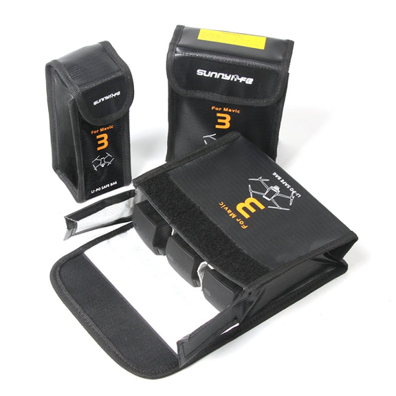 For Mavic 3 Sunnylife M3-DC104 Battery Safe Storage Explosion-proof Bags