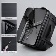 Large-capacity Water-resistant Expandable Hard Shell Backpack with USB Charging Hole(161 Dark Gray)