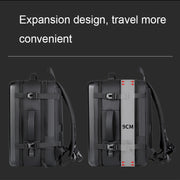 Large-capacity Water-resistant Expandable Hard Shell Backpack with USB Charging Hole(161 Dark Gray)