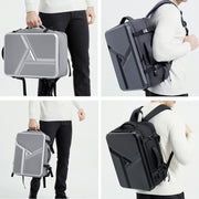Large-capacity Water-resistant Expandable Hard Shell Backpack with USB Charging Hole(161 Dark Gray)