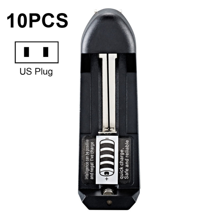 10 PCS BMAX Single Slot Direct Insert Power Supply 18650 Lithium Battery Charger(US Plug)