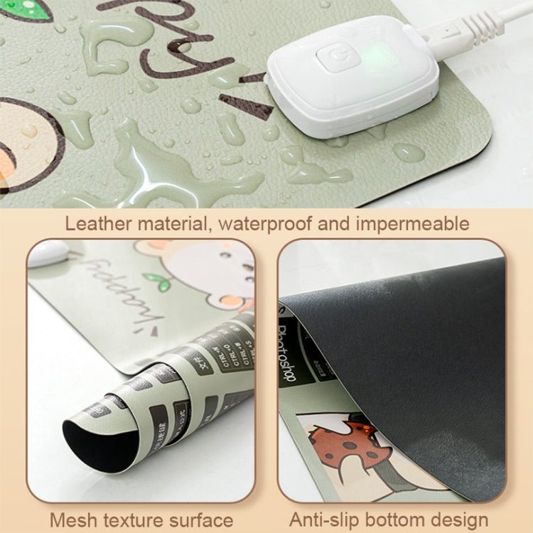 Intelligent Timing Heating Water-resistant Warm Mouse Pad CN Plug, Size: 60x36cm(Cute Mouse)