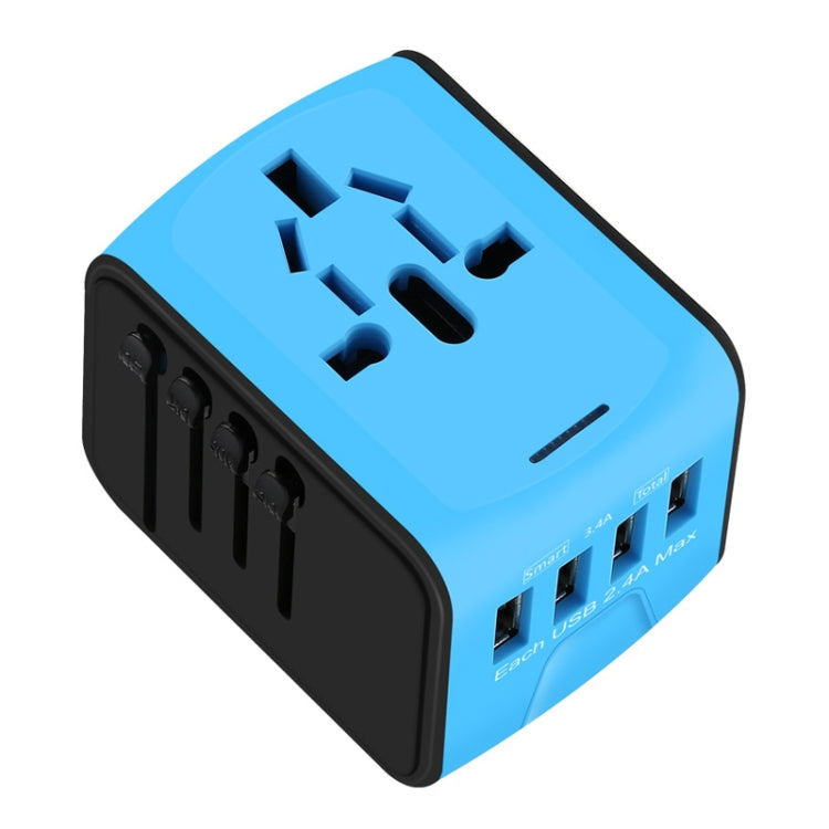BMAX 199-04U Travel Multifunctional USB Converter 4 USB Universal Socket(Blue Black)