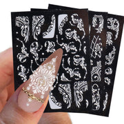 5D Three-dimensional Carved Nail Art Stickers Rose Pattern Embossed Nail Stickers(Stz-5D16)