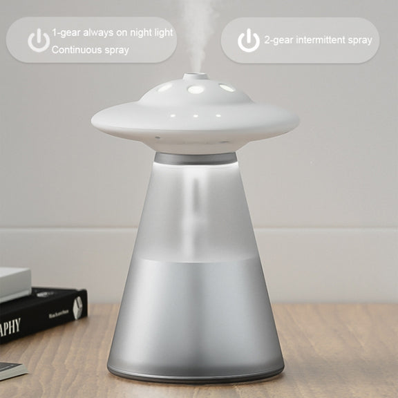 FX-041 USB Charging UFO Shape Night Light Humidifier(Ivory White)