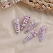 3 PCS 5D Embossed Nail Stickers Christmas Snowflake Elk Nail Stickers(5D-K027)