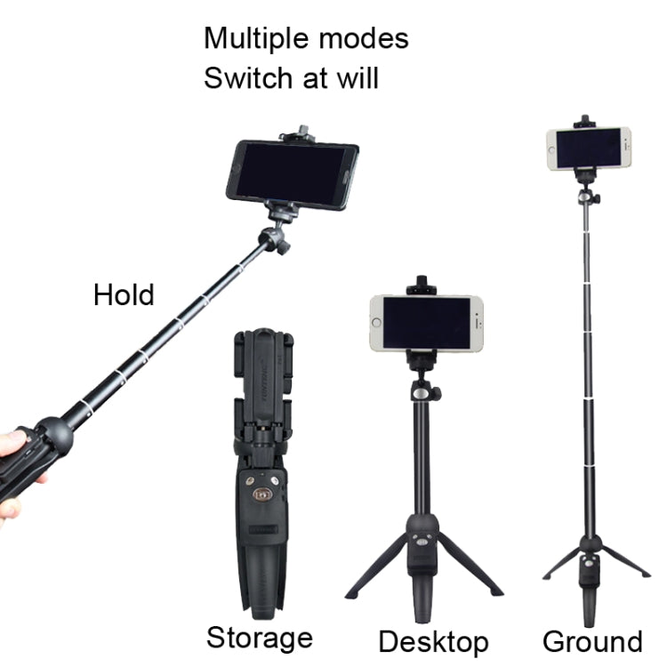 YUNTENG 9928 Mobile Phone Selfie Rod Tripod With Bluetooth Remote Control(20-100cm Black)