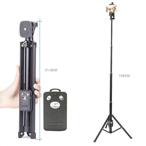 YUNTENG 1688 Selfie Stick Tripod Bluetooth Remote Control Camera Stand(Pink)