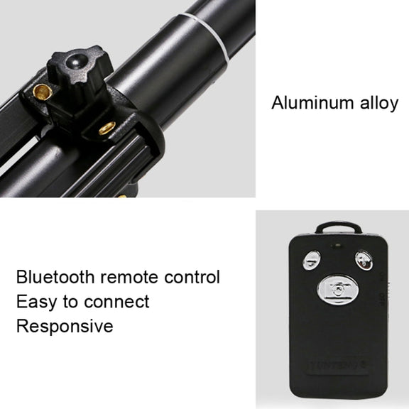YUNTENG 1388 Selfie Stick Tripod Bluetooth Remote Control Camera Stand(Black)