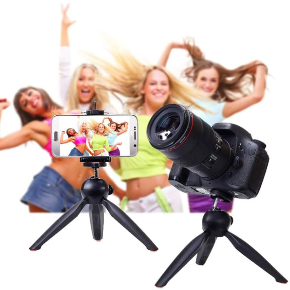 YUNTENG 228 Mini Tripod Camera Desktop Live Bracket Mobile Phone Selfie Frame(Black)