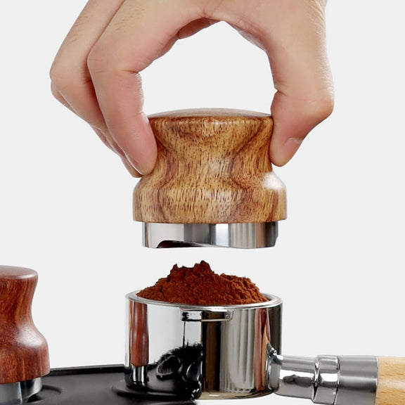 51 mm Pear Wood Stainless Steel Coffee Compressor