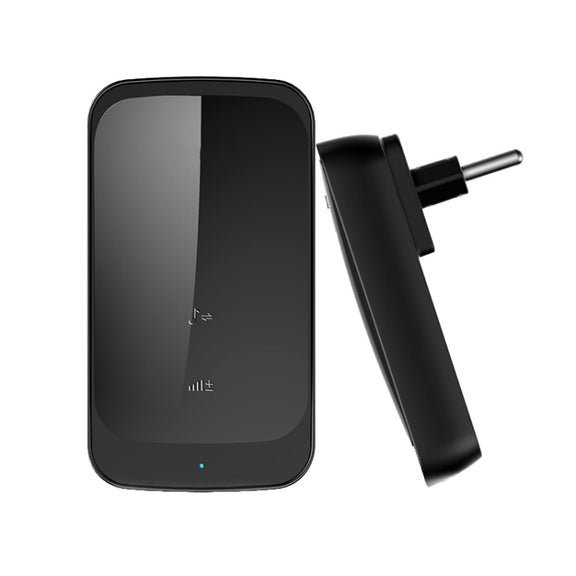 C03 1 For 1 Home Wireless IP44 Water-resistant Touch Sensor Doorbell(EU Plug Black)