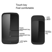 C03 1 For 1 Home Wireless IP44 Water-resistant Touch Sensor Doorbell(US Plug Black)