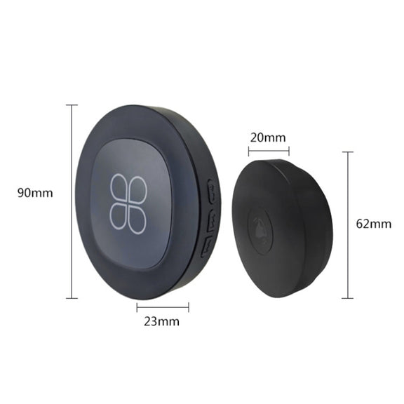 R16 1 For 1 Smart Wireless Self-Powered Hotel Home Electronic Call Doorbell(UK Plug Black)