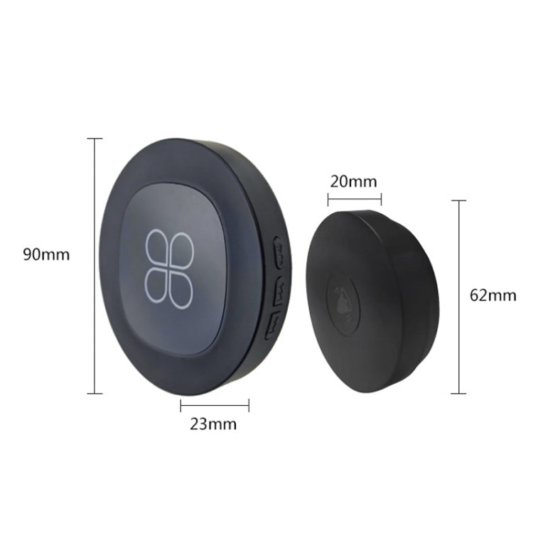 R16 1 For 1 Smart Wireless Self-Powered Hotel Home Electronic Call Doorbell(EU Plug Black)
