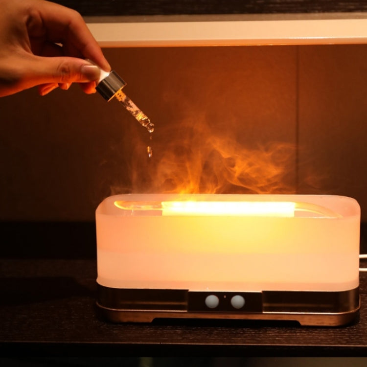 350ml Simulated Flame Aromatherapy Humidifier With Timing Function(Silver)