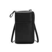 Lady Purse Shoulder Crossbody Bag Multi-functional Mobile Phone Bag(Black)