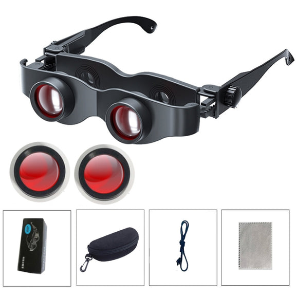 DM0125 3X Fishing Binoculars Adjustable Focus Glass Type Binoculars With Red Polarised Lens