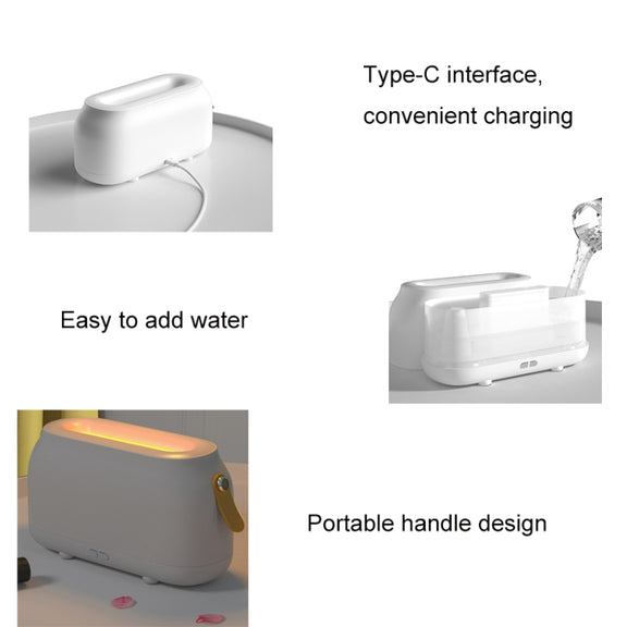 Simulation Flame Aromatherapy Humidifier Bedroom Ambient Light, Color: White
