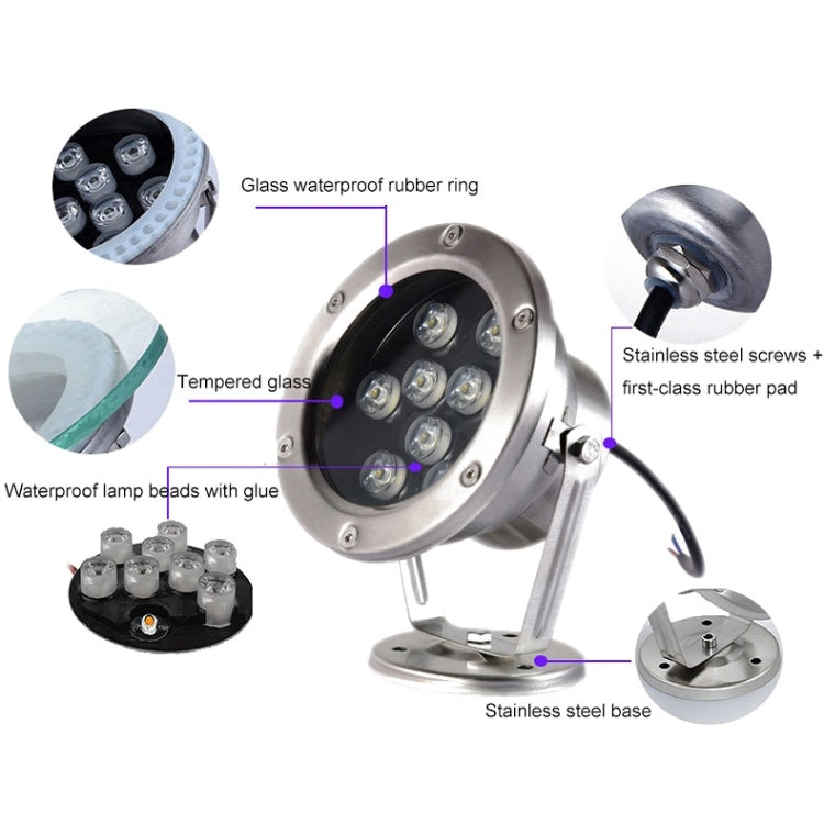 LED Underwater Light Pool Fish Pond Fountain Water-resistant Landscape Light 3W(7 Colors)