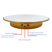 32cm Electric Turntable for Photography With Speed Direction Adjustment, Color: White Mirror