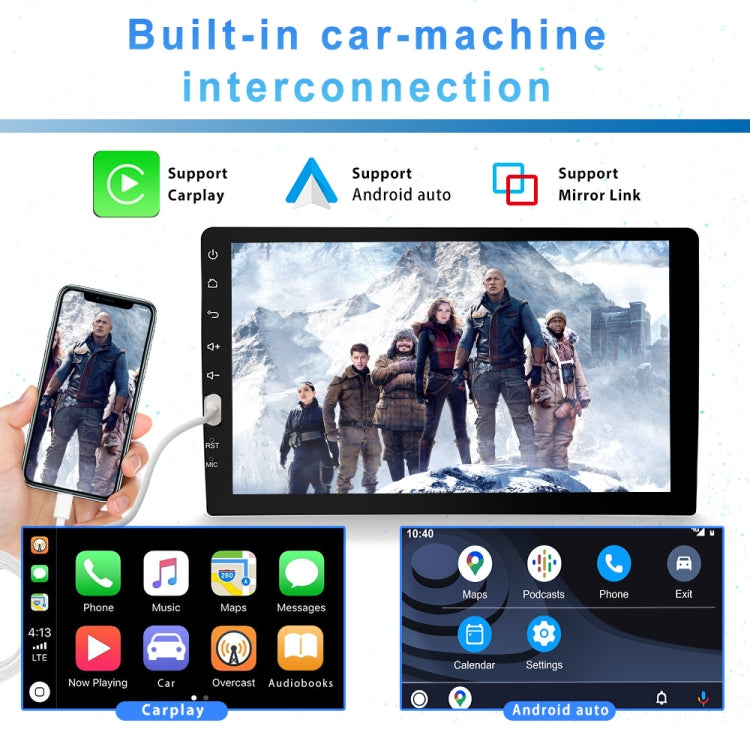 Q3570 9 inch Carplay Single Spindle MP5 Player, Style: Standard+12 Light Camera