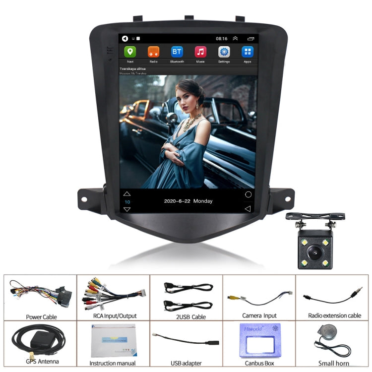 For Chevrolet Cruze 9.7 inch Navigation Integrated Machine, Style: Standard+4 Light Camera(1+16G)