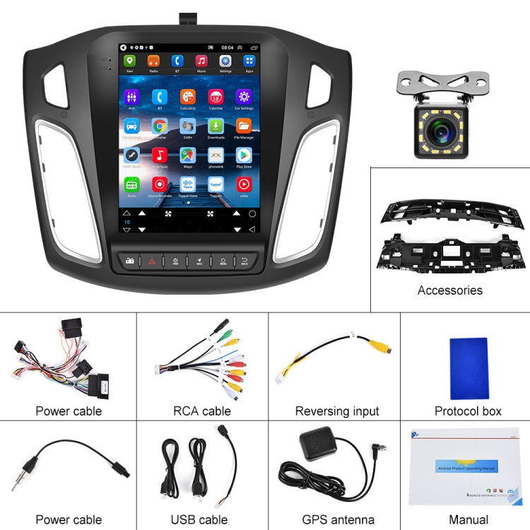 For Ford Focus 9.7 inch Android WiFi Car Integrated Machine, Style: Standard+12 Light Camera(2+32G)