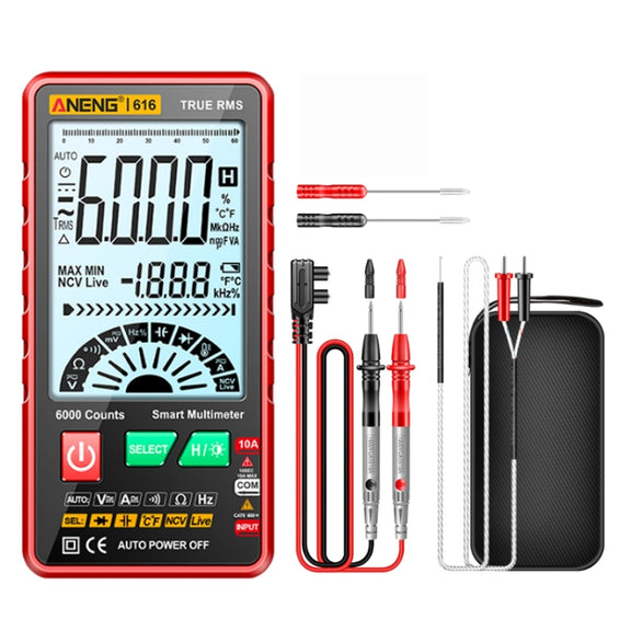 ANENG 616 Automatic High-precision Digital Display Capacitance Multimeter, Color: Red(Color Box)