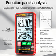 ANENG 616 Automatic High-precision Digital Display Capacitance Multimeter, Color: Red(Color Box)