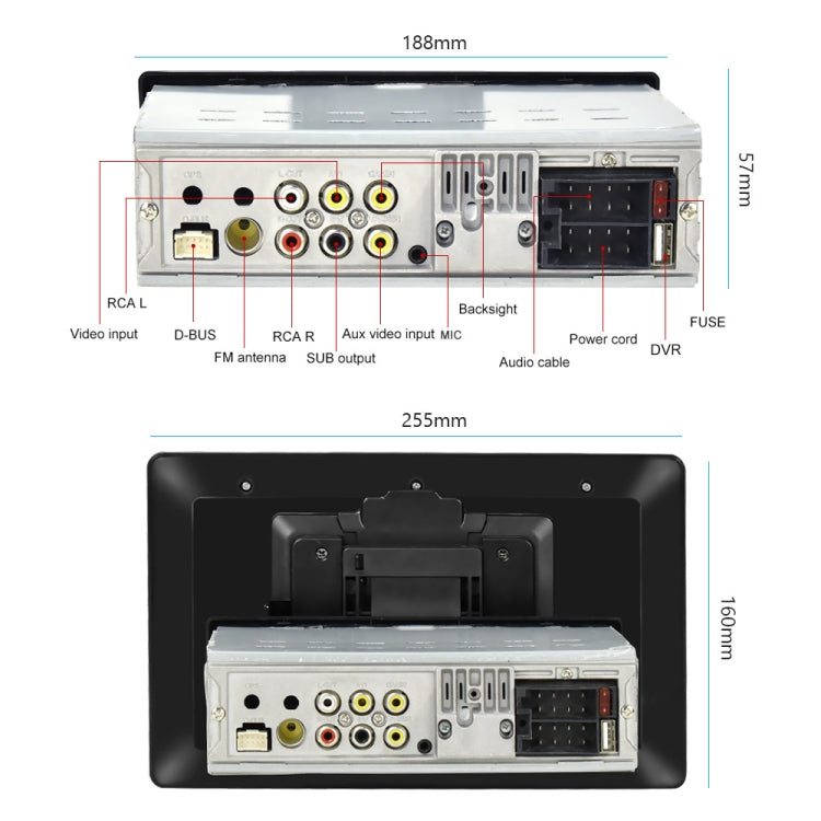 1310C 10.1 inch Car Full Screen Touch HD MP5 Wired Carplay Player, Style: Standard