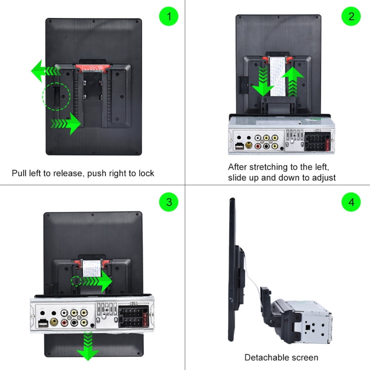 C800 9.5 Inch MP5 Single Butt Carplay Player, Style: Standard+4 Light Camera