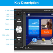 7622C 6.2 inch Dual Spindle HD Car Universal MP5 Carplay Player, Style: Standard+4 Light Camera