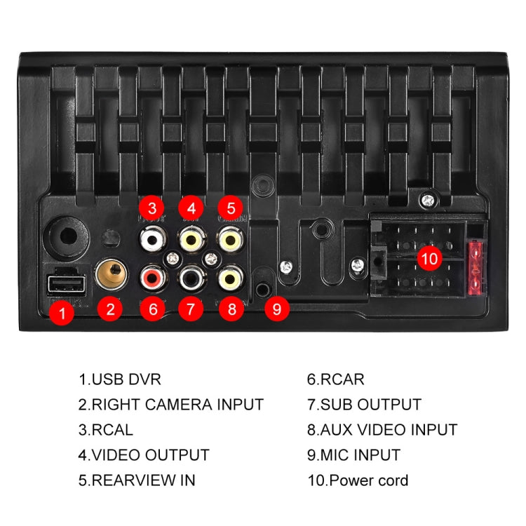7622C 6.2 inch Dual Spindle HD Car Universal MP5 Carplay Player, Style: Standard+8 Light Camera