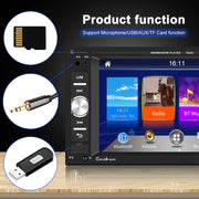 7622C 6.2 inch Dual Spindle HD Car Universal MP5 Carplay Player, Style: Standard+12 Light Camera