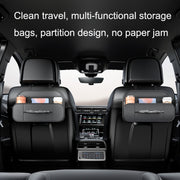 Car Seat Rear Leather Multi-function Convenient Storage Bag(Black)