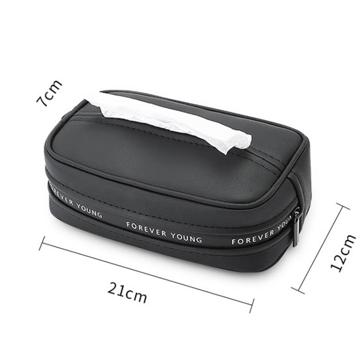 Multifunctional Car Chair Back Hanging Tissue Box(Black)