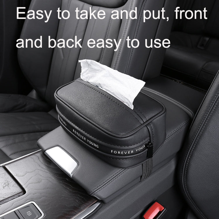 Multifunctional Car Chair Back Hanging Tissue Box(Black)