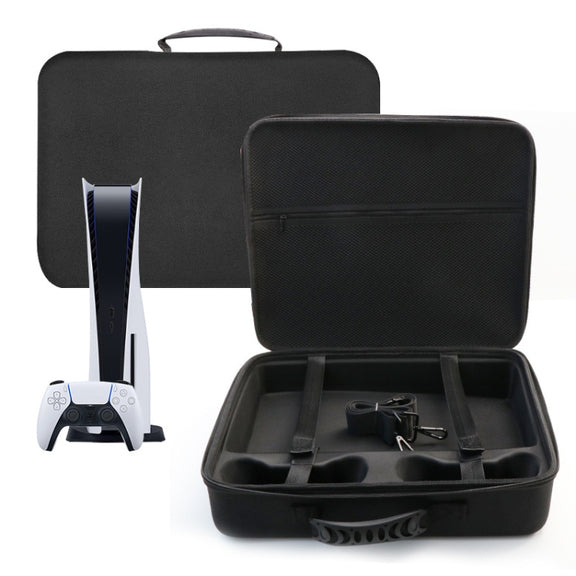 For PS5 Slim Game Console EVA Storage Bag Handbag Carrying Case(1959 Black)