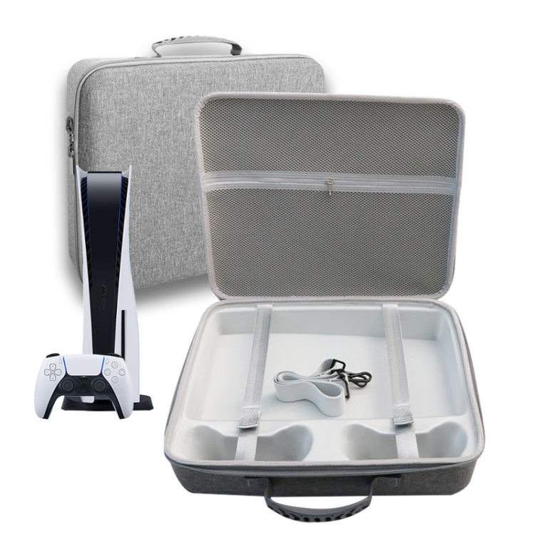 For PS5 Slim Game Console EVA Storage Bag Handbag Carrying Case(1959 Gray)