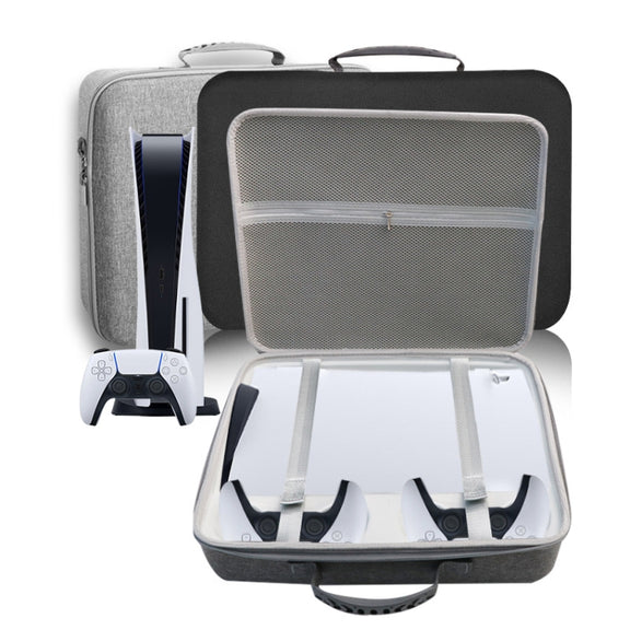 For PS5 Slim Game Console EVA Storage Bag Handbag Carrying Case(1959 Black)