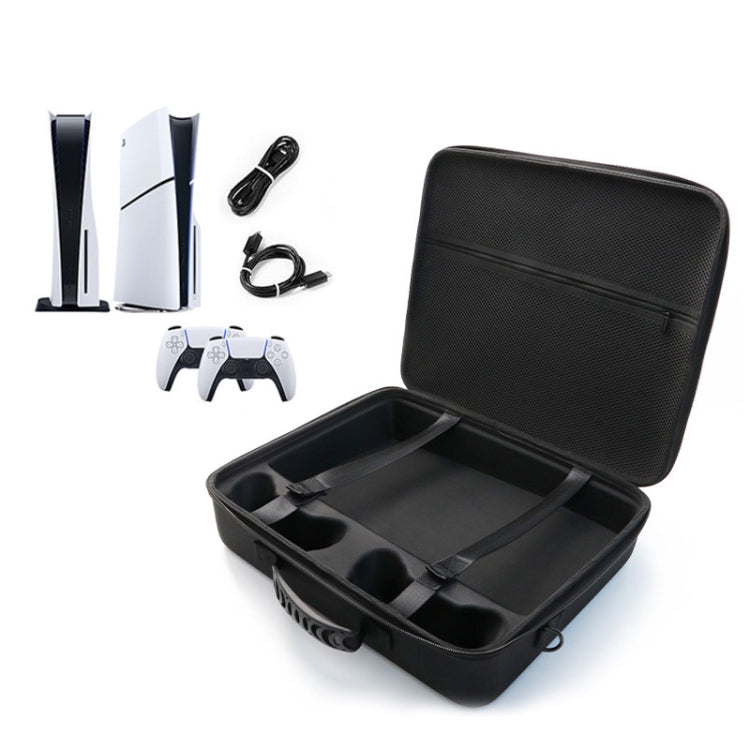 For PS5 Slim Game Console EVA Storage Bag Handbag Carrying Case(1959 Gray)